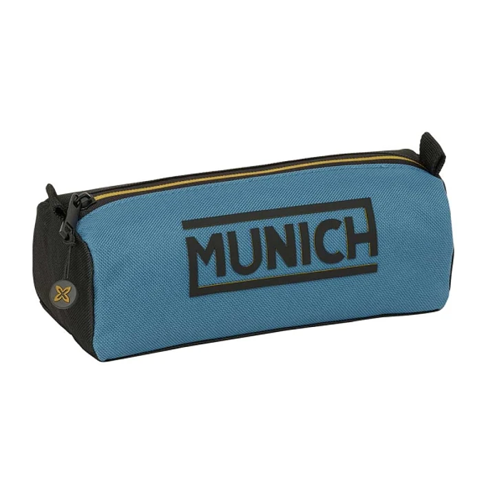 Safta Munich Portatodo - 1 Compartimento con Cremallera - 21x8x7cm - Color Negro y Azul 1