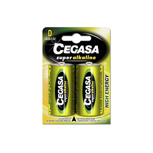 Cegasa Super Alcaline LR20 Pack 2 Pilas LR20 1.5V - Alta Tecnologia - Fiabilidad - Elevado Rendimiento