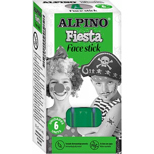 Alpino Fiesta Face Stick Pack con 6 Barritas de Pintura Facial - Sistema Retractil Giratorio - Se Lava con Agua - Testado Dermatologicamente - Color V