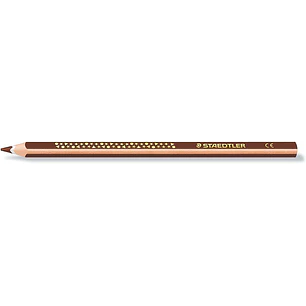 Staedtler Jumbo Noris 128 Lapiz Triangular de Color - Mina de 4mm - Resistencia a la Rotura - Diseño Ergonomico - Color Marrón