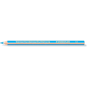 Staedtler Jumbo Noris 128 Lapiz Triangular de Color - Mina de 4mm - Resistencia a la Rotura - Diseño Ergonomico - Color Azul Claro