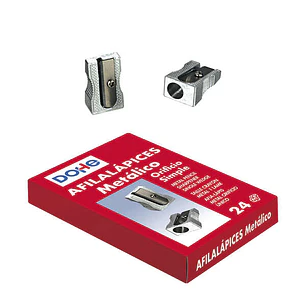 Dohe Caja de 24 Afilalapices de Metal Ligero - Forma de Cuña - Cuchilla de Acero Resistente