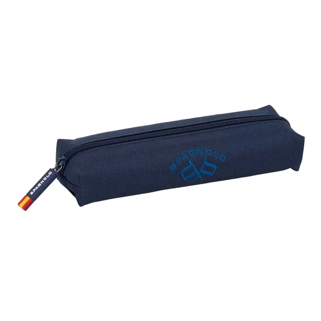 Safta Spagnolo Portatodo Rectangular - Goma Elastica Trasera - Cremallera - 22x4x7cm - Color Azul Noche 1