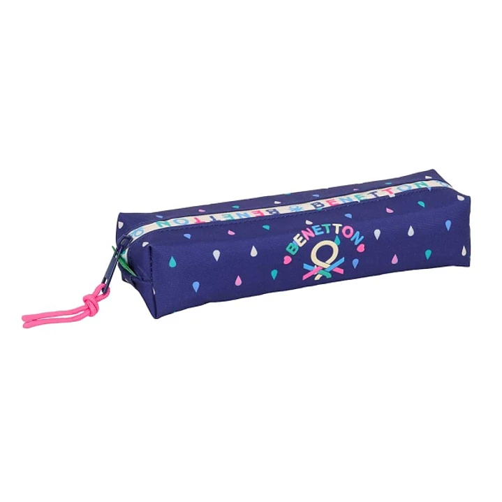 Safta Benetton Drop Portatodo - Cremallera - Goma Elastica - 0.53L - 220x70x40mm - Color Azul Oscuro 1