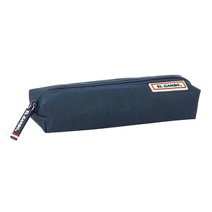 Safta el Ganso Eclipse Portatodo - Cremallera - Goma Elastica - Material Resistente - 0.53L - 220x70x40mm - Color Azul Marino