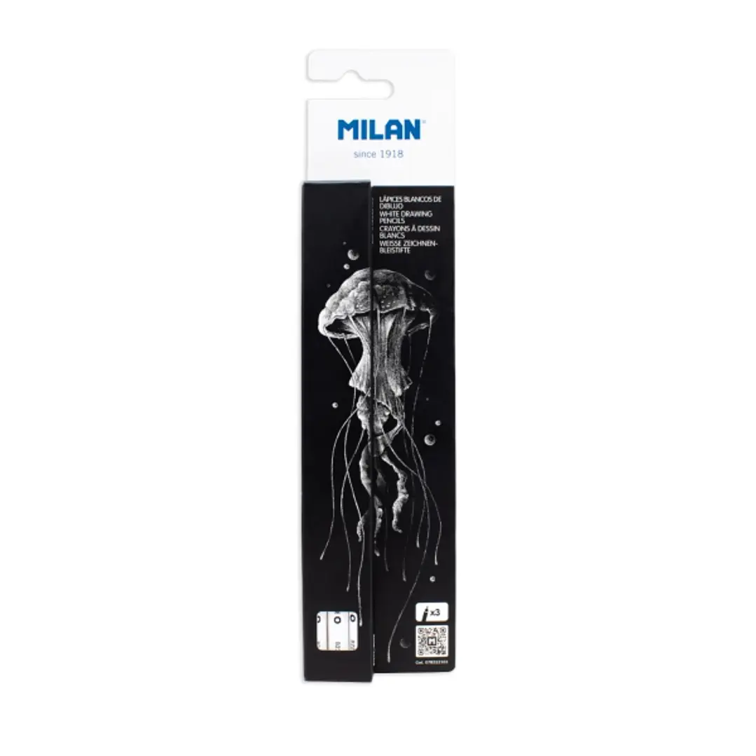 Milan Art Lapices Dibujo - Mina Gruesa Blanca - Redondo de 4mm - Color Blanco 1
