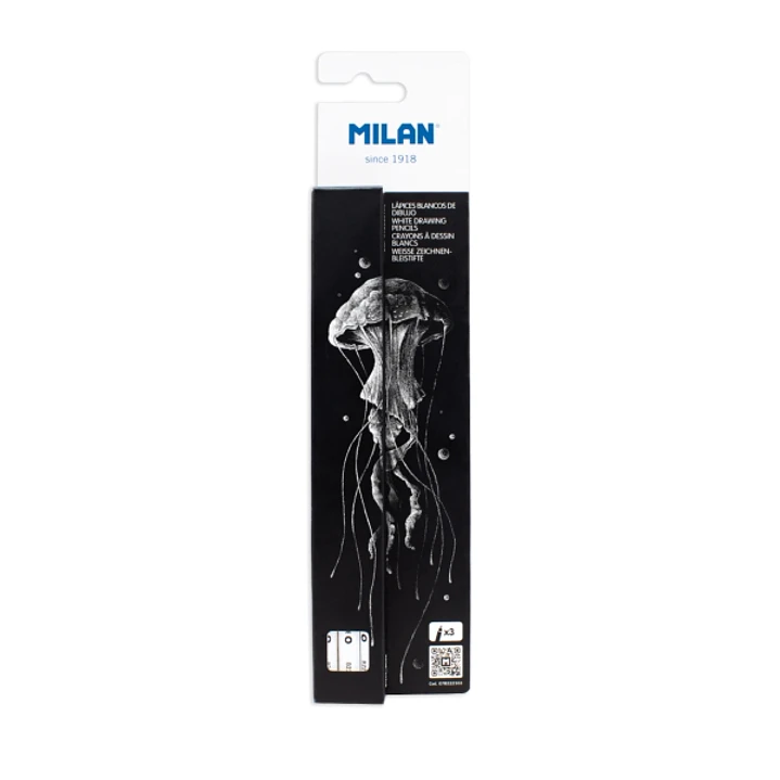 Milan Art Lapices Dibujo - Mina Gruesa Blanca - Redondo de 4mm - Color Blanco 1