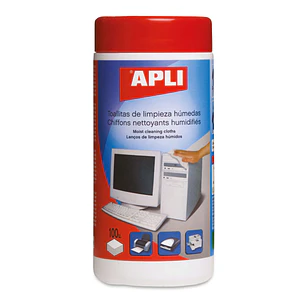 Apli Toallitas Humedas Anti-Estaticas - 100 Unidades - Limpieza y Mejora Del Rendimiento de Equipos Electronicos