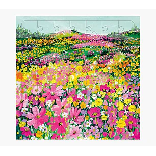 Pictura Tarjeta Puzzle - 15.5x15.5cm - Tematica de Flores - 49 Piezas - Incluye Tarjeta Plegada y Sobre Blanco - Certificacion FSC