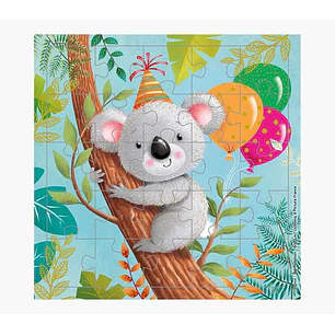 Pictura Tarjeta Puzzle - 15.5x15.5cm - Tematica Koala - 25 Piezas - Incluye Sobre Blanco - Certificacion FSC