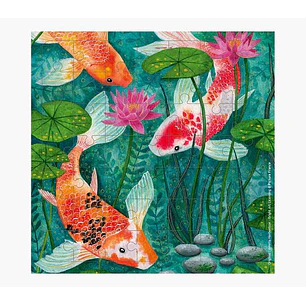 Pictura Tarjeta Puzzle - Tematica Carpas Koi - Ideal para Regalar - 100x150mm - Diseño Colorido y Llamativo - Divertido y Entretenido