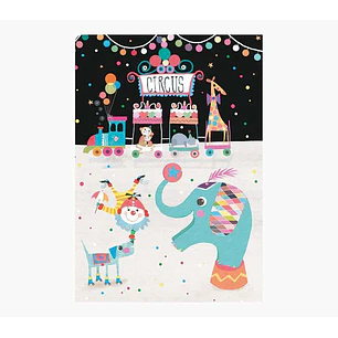Pictura Tarjeta Zig-Zag - 15x22cm - Tematica Circo - Tarjeta Triptica sin Envoltorio - Incluido Sobre Blanco - Papel con Certificacion FSC