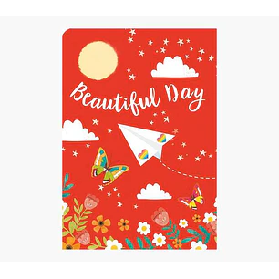 Pictura Tarjeta Felicitacion Zig-Zag Triptico - Estampado en Caliente - Lentejuelas - Pop-Up - 15x22cm - Incluye un Sobre Blanco - sin Envoltorio - Pa