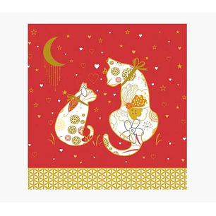 Pictura Tarjeta Arabesque - 16x16cm - Tematica Gatos - Tarjeta Triptica - Incluye Sobre Blanco - Papel con Certificacion FSC