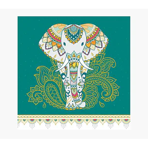 Pictura Tarjeta Arabesque - 16x16cm - Tematica Elefante - Tarjeta Triptica sin Envoltorio - Incluido Sobre Blanco - Papel con Certificacion FSC