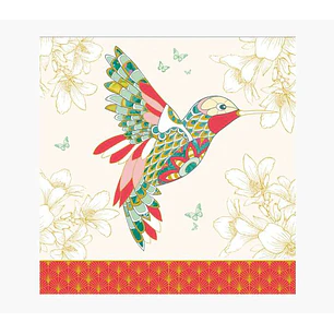 Pictura Tarjeta Arabesque - 16x16cm - Tematica Colibri - Tarjeta Triptica sin Envoltorio - Incluido Sobre Blanco - Papel con Certificacion FSC