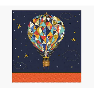 Pictura Tarjeta Arabesque - 16x16cm - Tematica Globo Aerostatico - Triptica sin Envoltorio - Incluye Sobre Blanco - Papel con Certificacion FSC