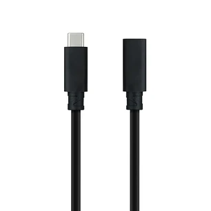 Nanocable Cable Prolongador USB-C 3.2 Macho a USB-C 3.2 Hembra - Gen2x2 20Gbp - 100W 5A - 4K 60Hz - 1.5 Metros - Mallado - Color Negro