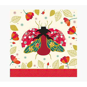 Pictura Tarjeta Arabesque - 16x16cm - Tematica Mariquitas - Tarjeta Triptica sin Envoltorio - Incluido Sobre Blanco - Papel con Certificacion FSC