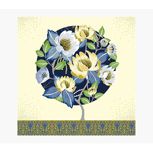 Pictura Tarjeta Arabesque - 16x16cm - Tematica de Flores - Tarjeta Triptica sin Envoltorio - Incluye Sobre Blanco - Impresas en Papel con Certificacio