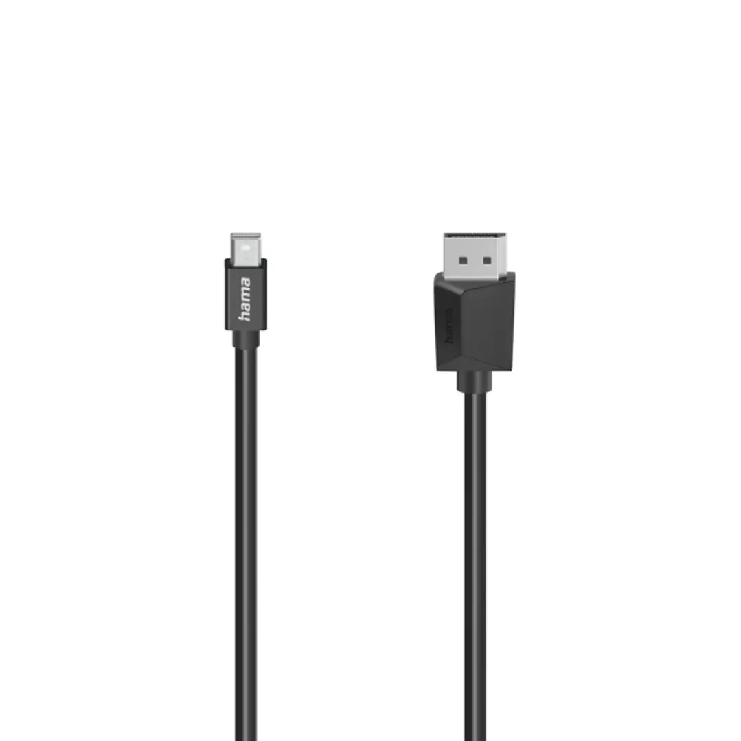 Hama Essential Cable DisplayPort a Mini-DisplayPort - 4K - Longitud 1.5m - Blindaje Doble - Velocidad hasta 21.6Gbps - Color Negro 1