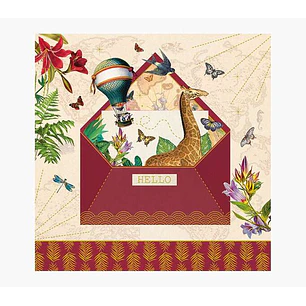 Pictura Tarjeta Arabesque - 16x16cm - Tematica Viaje - Tarjeta Triptica - Incluye Sobre Blanco - Papel con Certificacion FSC