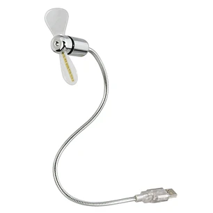 Hama Ventilador USB - Visualizacion Temperatura - Longitud 30cm - Flexible - Color Plata