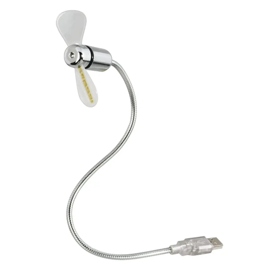Hama Ventilador USB - Visualizacion Temperatura - Longitud 30cm - Flexible - Color Plata 1