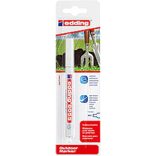Edding 8055 Rotulador Permanente para Exteriores - Punta Redonda 1-2mm - Tinta Resistente al Desgaste, Roce y Luz - Color Blanco