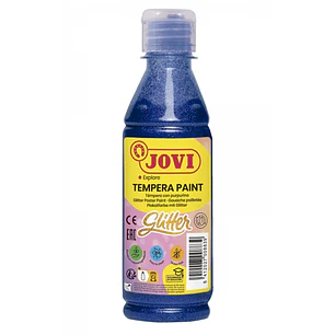 Jovi Glitter Tempera Liquida Base Agua 250ml - Particulas de Purpurina - Excelente Rendimiento - Secado Rapido - Fluidez Optima - Adherencia en Multip