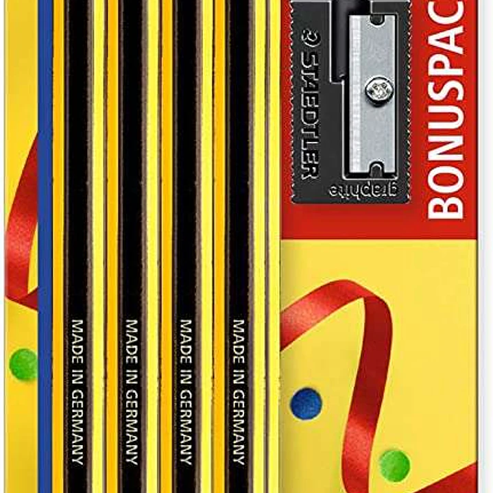 Staedtler Noris 120 Pack de 8 Lapices de Grafito Hexagonales + Goma de Borrar + Sacapuntas - Mina HB Ultrarresistente de 2mm - Madera de Bosques Soste 1