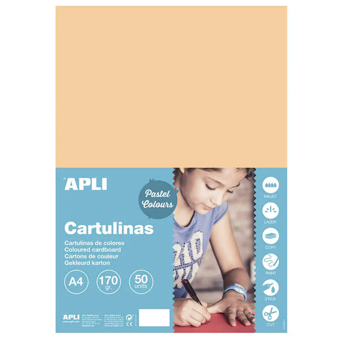 Apli Cartulina Salmon A4 170g 50 Hojas 1