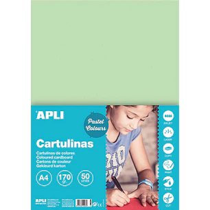 Apli Cartulina Verde Esmeralda A4 170g 50 Hojas