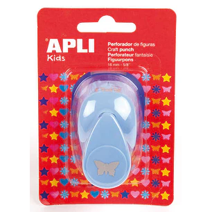 Apli Perforadora de Papel en Forma de Mariposa - Figura de 16mm - Perfora Papel, Carton y Cartulina de Hasta 220g/m² - Deposito de Papel - Doble Uso -