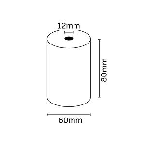 Oqonos Rollo de Papel Termico 80x65x12mm, Libre de BPA, FSC