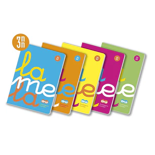 Lamela Pack de 5 Libretas Grapadas con 50 Hojas de 90g/m2 con Margen - Formato A4 - Pauta Cuadrovia de 3mm - Cubierta de Polipropileno Fluorescente - 