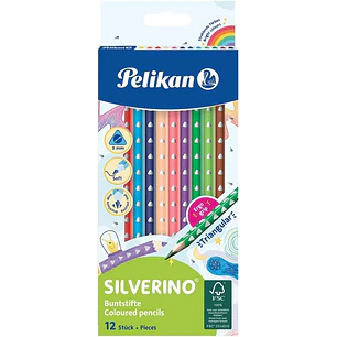 Pelikan Caja de 12 Lapices de Colores Triangulares Finos - Mina Antirotura - FSC