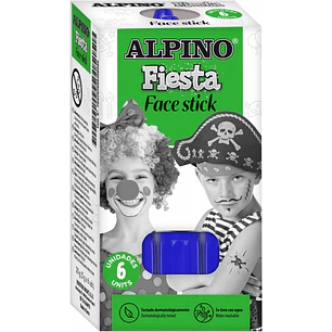 Alpino Fiesta Face Stick Pack con 6 Barritas de Pintura Facial - Sistema Retractil Giratorio - Se Lava con Agua - Testado Dermatologicamente - Color A