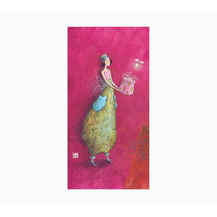 Pictura Aquarupella Gaëlle Boissonnard Tarjeta Doble 10.5x21cm - Acabado en Barniz de Relieve UV Grueso - Laminado Mate de Tacto Suave - Papel con Cer