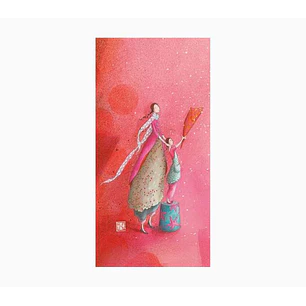 Pictura Aquarupella Gaëlle Boissonnard Tarjeta Doble 10.5x21cm - Acabado en Barniz de Relieve UV Grueso - Laminado Mate de Tacto Suave - Papel con Cer