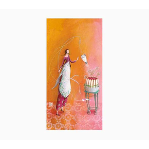 Pictura Aquarupella Gaëlle Boissonnard Tarjeta Doble 10.5x21cm - Acabado en Barniz de Relieve UV Grueso - Laminado Mate de Tacto Suave - Papel con Cer