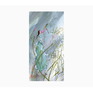 Pictura Aquarupella Gaëlle Boissonnard Tarjeta Doble 10.5x21cm - Acabado en Barniz de Relieve UV Grueso - Laminado Mate de Tacto Suave - Papel con Cer