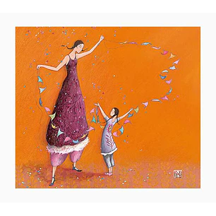 Pictura Aquarupella Gaëlle Boissonnard Tarjeta Doble 14x16cm - Acabado en Barniz de Relieve UV Grueso - Laminado Mate de Tacto Suave - Papel con Certi