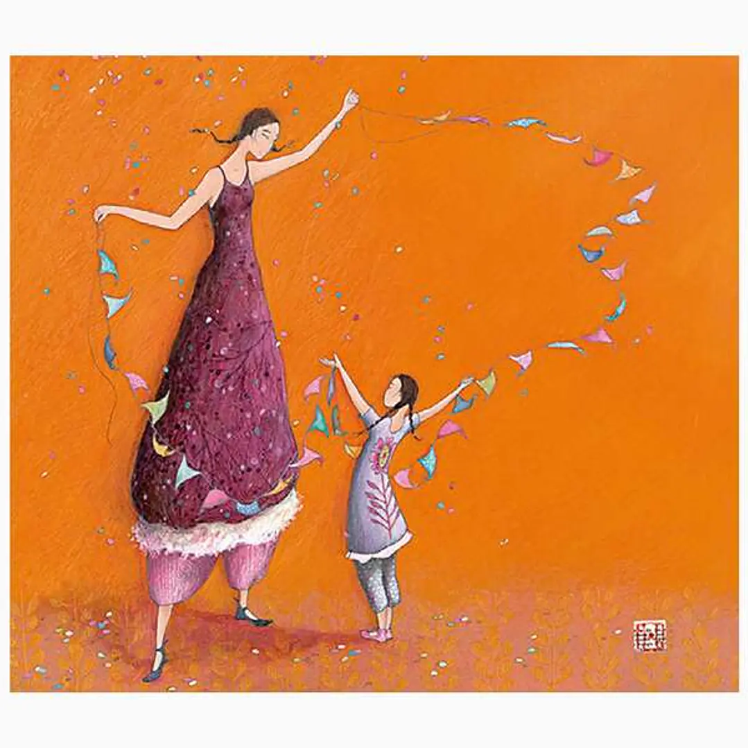 Pictura Aquarupella Gaëlle Boissonnard Tarjeta Doble 14x16cm - Acabado en Barniz de Relieve UV Grueso - Laminado Mate de Tacto Suave - Papel con Certi 1