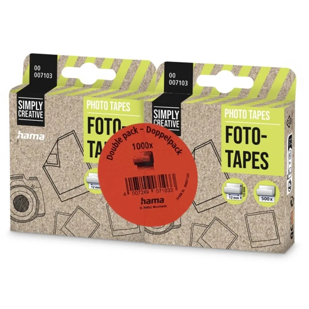 Hama Pack de 1000 Adhesivos de Doble Cara - Ideal para Fotos - 12x13mm - Multicolor 1