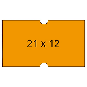 Apli Etiquetas Naranjas para Maquinas de Precios de 1 Linea - Tamaño 21x12mm - Pack de 6 Rollos - Adhesivo Permanente - Compatibles con Modelos 101418