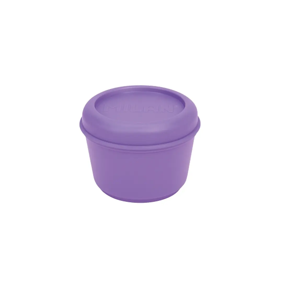 Milan Sunset Fiambrera Hermetica Redonda de 0.25L - Libre de BPA - Tapa de Rosca - Apto para Microondas, Lavavajillas y Congelador - 10x7cm - Color Vi 1