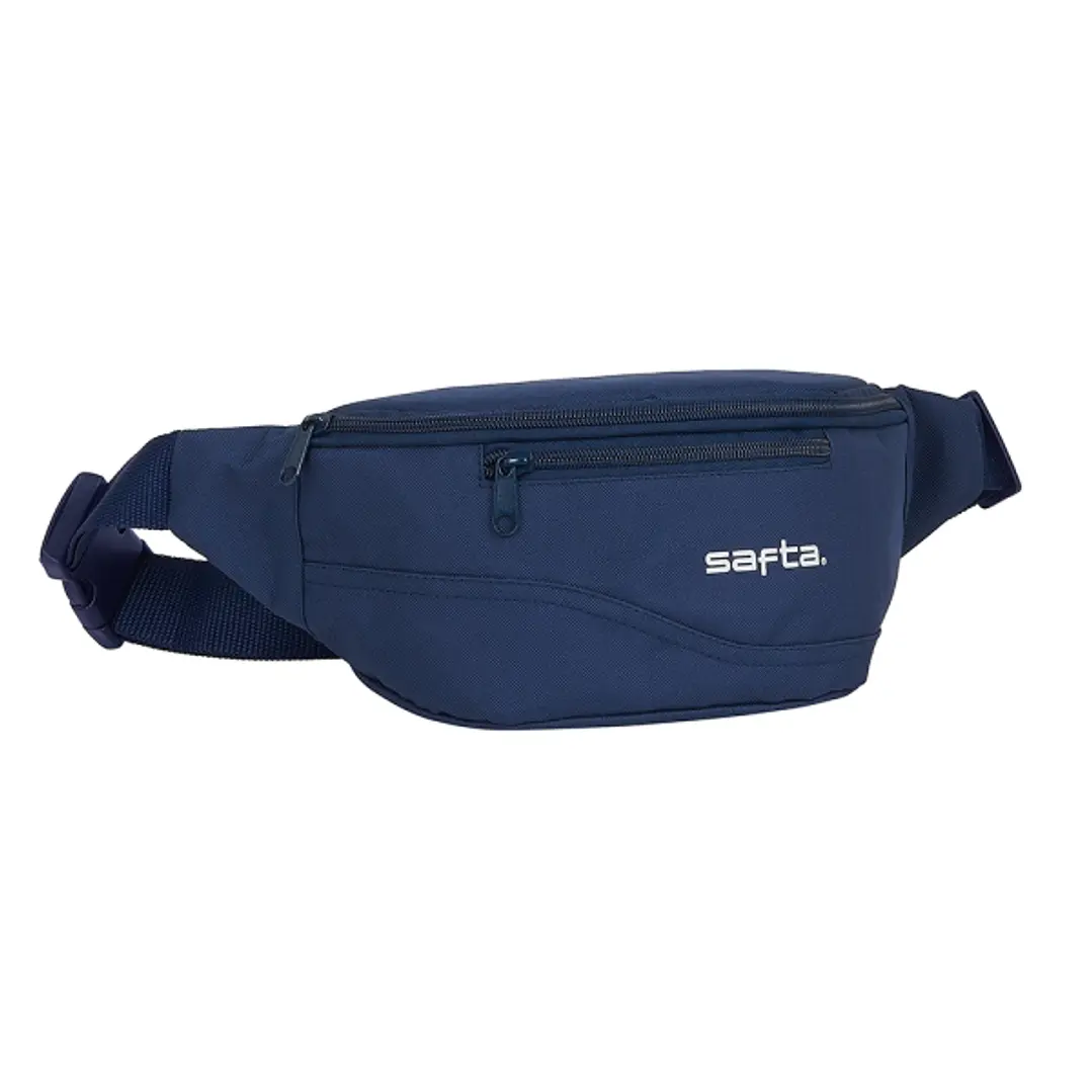 Safta Bolsa de Cintura - Cremallera - Cintas Ajustables - 2.49L - Material Resistente - 230x90x120mm - Color Azul Marino 1