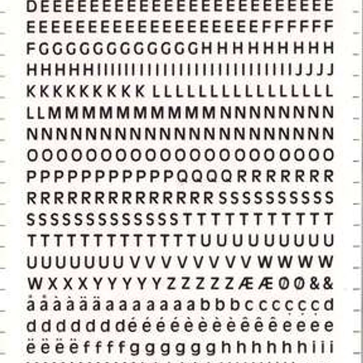 Apli Letras y Numeros Transferibles Super 4mm - 706 Caracteres - Negros Intensos 1