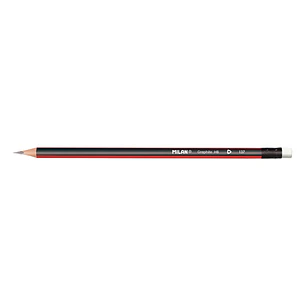 Milan Lapices de Grafito HB - con Goma - Triangular - Color Rojo